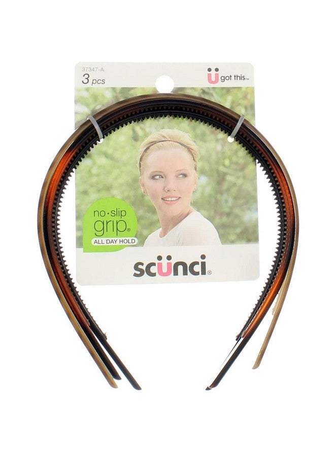 Scunci Cunci No Slip Grip Skinny Head Bands 3.8 Ounce 3 Pcs Per Pack (1Pack) - Image 1