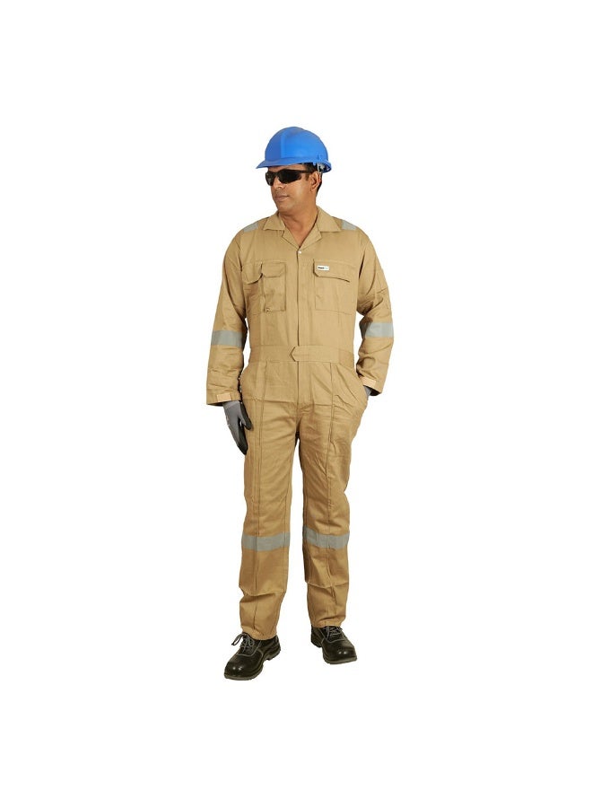 Vaultex ETD 240GSM Cotton Coverall , Beige, Medium - Image 1