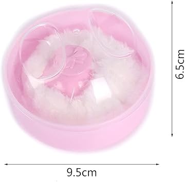 Quupy 2PCS Baby Powder Puff Sponge Box Body Powder Case AfterBath Powder Container with Bath Cosmetic Powder Puffs for Home Travel Pink - Image 2