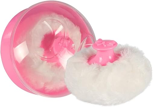 Quupy 2PCS Baby Powder Puff Sponge Box Body Powder Case AfterBath Powder Container with Bath Cosmetic Powder Puffs for Home Travel Pink - Image 3