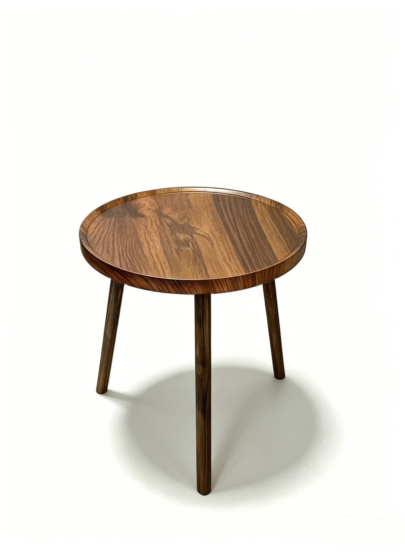 Modern style round living room side table, natural wood top, suitable for living room, bedroom sofa side table, space saving, size 40*40*49 cm - Image 2