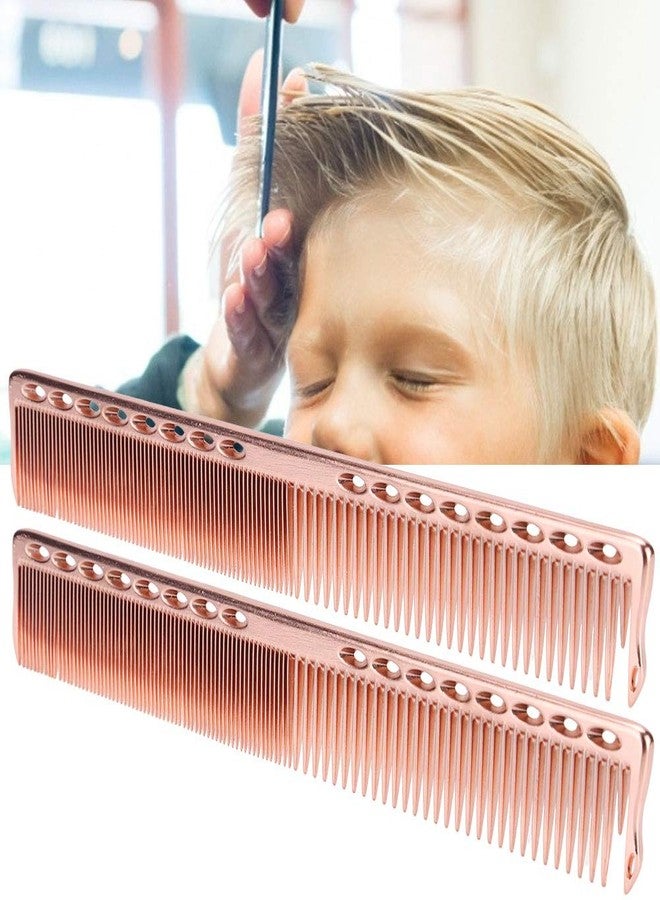 Kadimendium 2pcs Styling Comb Portable Comb Hairdressing Comb Stainless Steel Comb Hair Comb Haircut Comb for Beauty for Men and Women for Salon for Barber (Rose Gold) - Image 2
