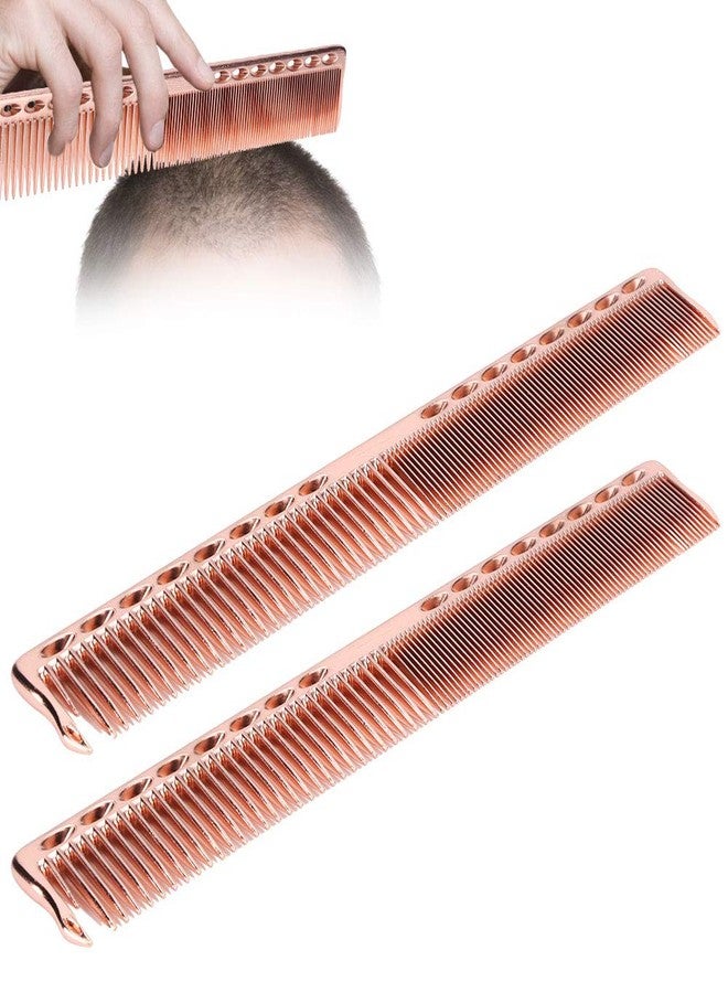 Kadimendium 2pcs Styling Comb Portable Comb Hairdressing Comb Stainless Steel Comb Hair Comb Haircut Comb for Beauty for Men and Women for Salon for Barber (Rose Gold) - Image 5