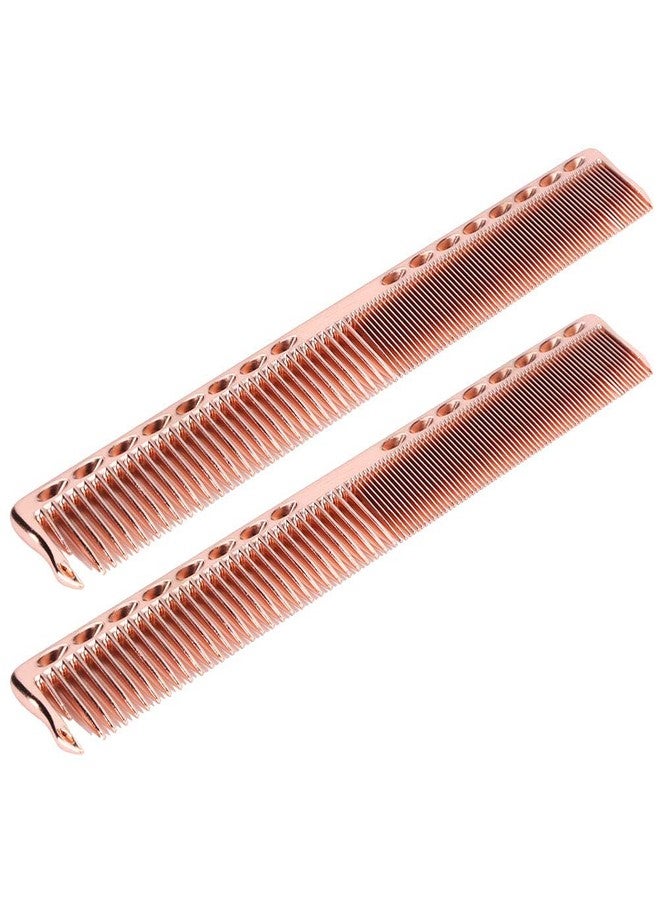 Kadimendium 2pcs Styling Comb Portable Comb Hairdressing Comb Stainless Steel Comb Hair Comb Haircut Comb for Beauty for Men and Women for Salon for Barber (Rose Gold) - Image 4