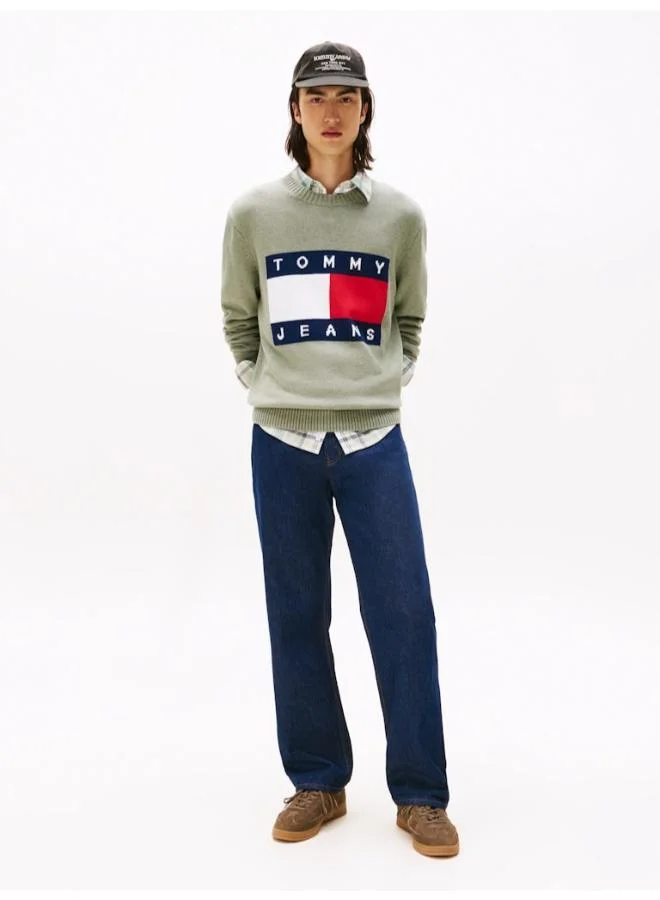 TOMMY JEANS Intarsia Flag Badge Mélange Jumper