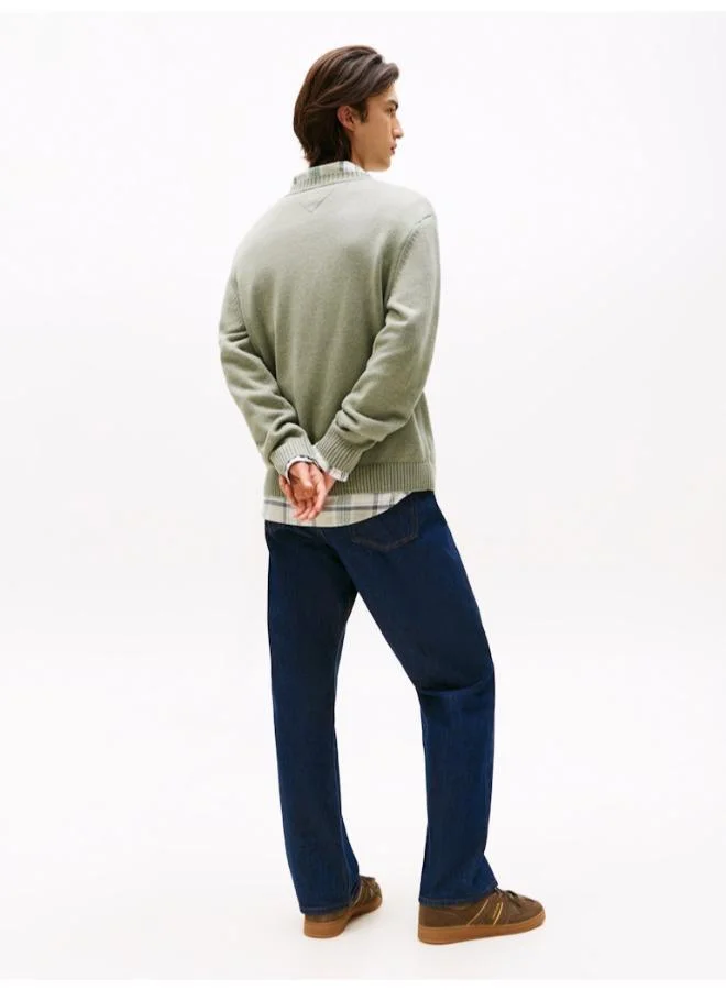 TOMMY JEANS Intarsia Flag Badge Mélange Jumper