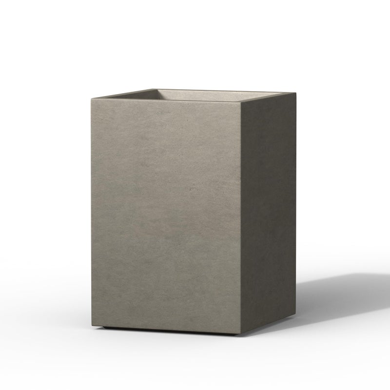 Kante 12.6 Inch Tall Rectangular Concrete Planter, Indoor & Outdoor Garden Pot for Tree, Flowers, Shurbs, Ideal for Patio, Garden, Porch, Weathered Concrete - Image 1