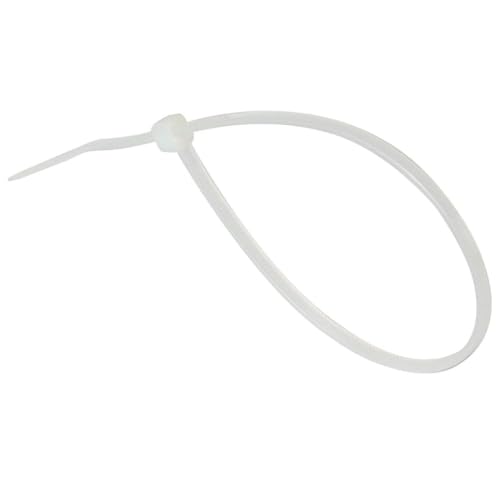 GTSE 8 Inch White/Clear Zip Ties, 100 Pack, 18lb Strength, UV Resistant Strong Nylon Cable Ties, Self-Locking 8" Tie Wraps - Image 3