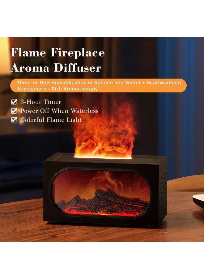 Field air humidifier，Essential Oil Diffuser with Dynamic Flame Effects 140ml ，Waterless Auto Off for Office/ Bedroom /Home - Image 2