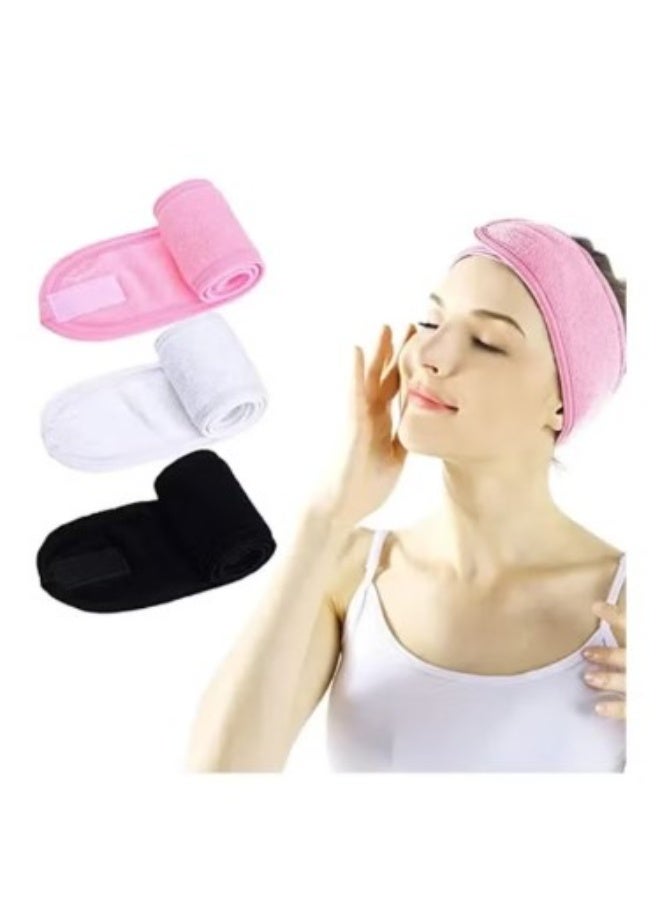 Sweat Headband, Washable Stretchy Non-Slip Hair Towel for Face Washing and Facial Treatment, Fits All, Multicolor