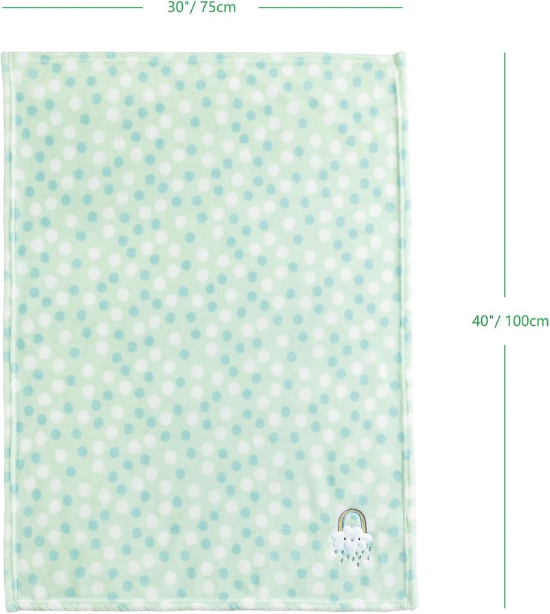 CREVENT 76x102cm Lightweight Fuzzy Fluffy Warm Plush Baby Blanket for Infant Toddler Newborn Unisex Crib Cot Stroller (Green Rainbow Unisex) - Image 5
