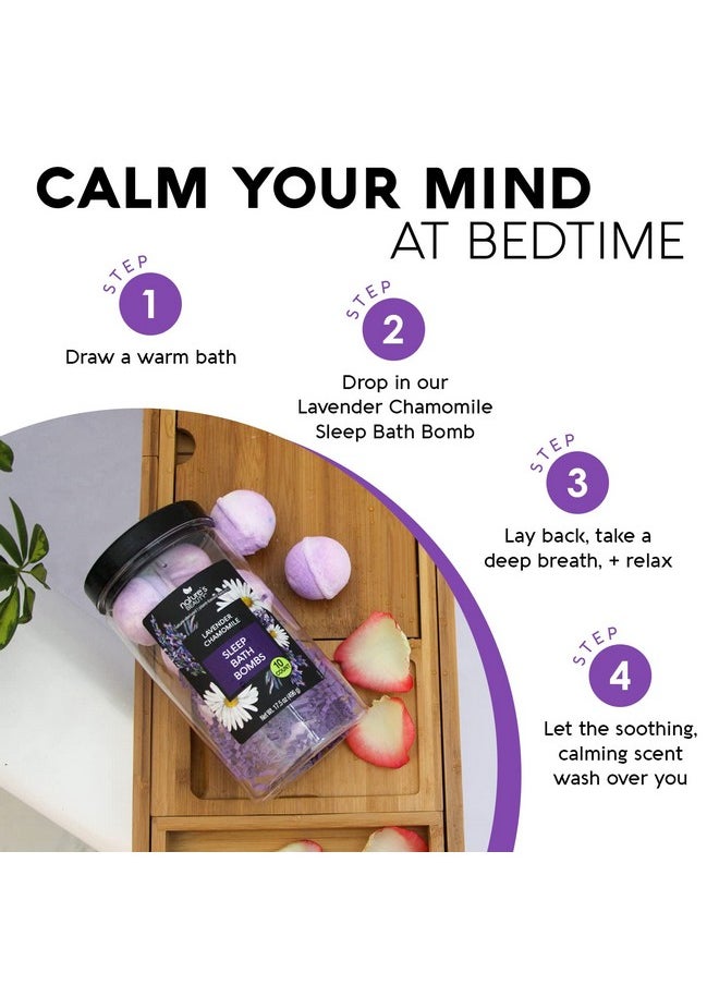 Nature's Beauty Nature's Beauty Lavender Chamomile Sleep Bath Bomb Gift Set Multi-Pack- Luxury Fizzy Relax Spa Bomb w/Vanilla + Citrus Scent Made with Coconut Oil + Witch Hazel, 17.5 oz | 10 ct ea (2 Pack)  - Image 3