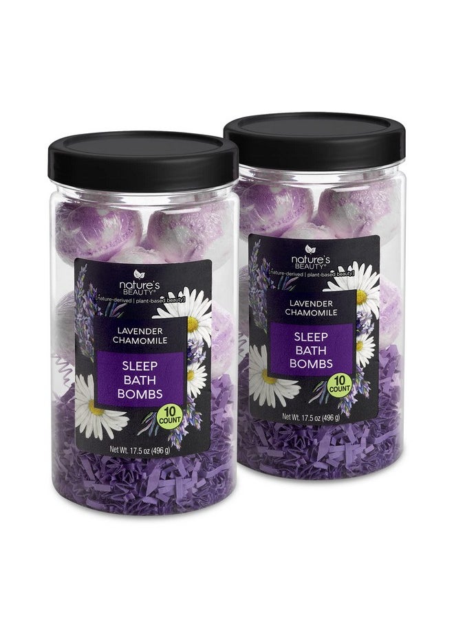 Nature's Beauty Nature's Beauty Lavender Chamomile Sleep Bath Bomb Gift Set Multi-Pack- Luxury Fizzy Relax Spa Bomb w/Vanilla + Citrus Scent Made with Coconut Oil + Witch Hazel, 17.5 oz | 10 ct ea (2 Pack)  - Image 1