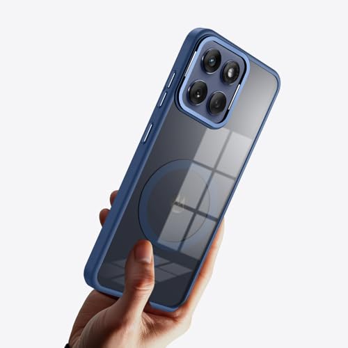 KARWAN Translucent Hybrid Back Case Cover Compatible with Moto Edge 60 Fusion Shockproof Case with Camera Protection, N52 Magnet Cover Case with Magnetic MagEaze Wireless Charging Cover (Blue) - Image 5