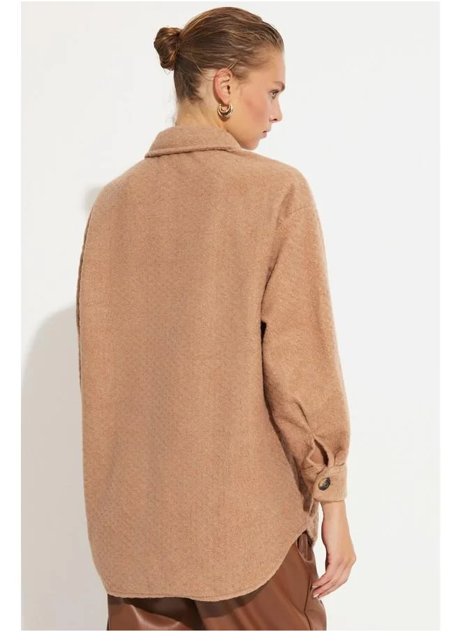 JUNE June Exclusive Oversize Shirt Beige