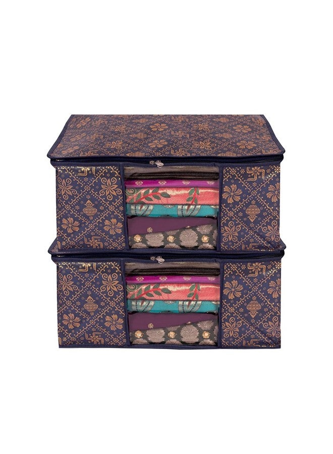 Shaping Fabric Saree Cover Set of 02 Non-Woven Fabric Clothes Organiser for Wardrobe with Transparent Window & Double Zip Clothes Storage Bag, Garment Cover SC_XL_Large_GCVETR8249653486192726358 - Image 1