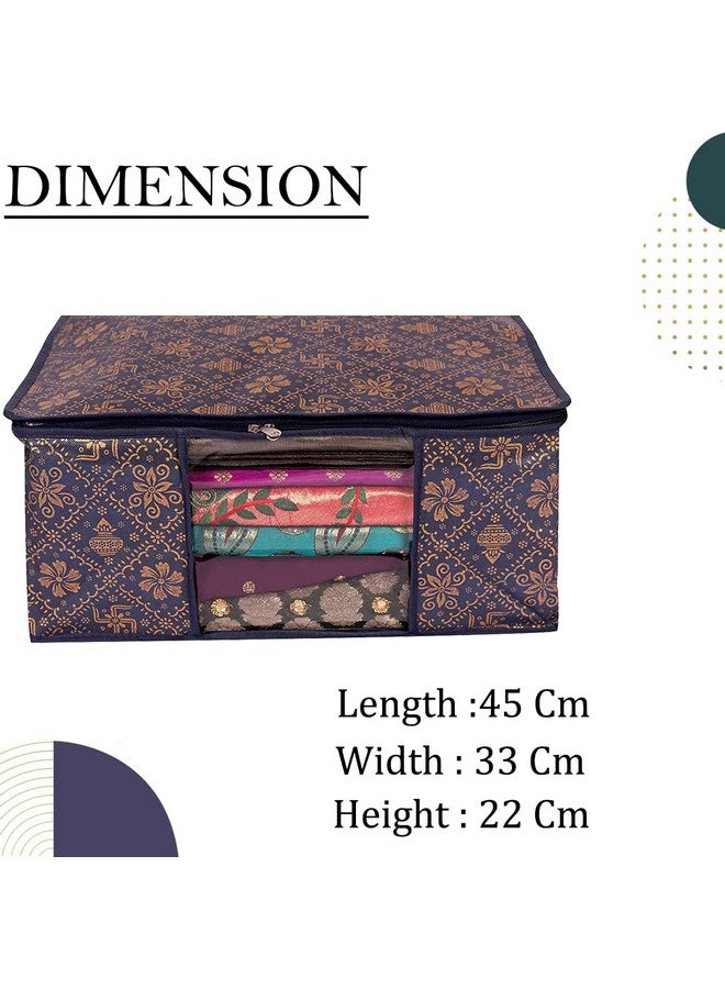 Shaping Fabric Saree Cover Set of 02 Non-Woven Fabric Clothes Organiser for Wardrobe with Transparent Window & Double Zip Clothes Storage Bag, Garment Cover SC_XL_Large_GCVETR8249653486192726358 - Image 5