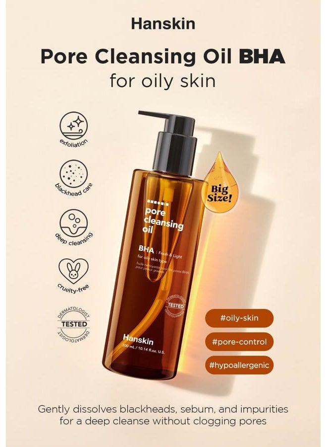 Hanskin BHA Pore Cleansing Oil, Gentle Blackhead Cleanser and Makeup Remover for Combination and Oily Skin, Korean Skincare [BHA/10.14 oz] - Image 2
