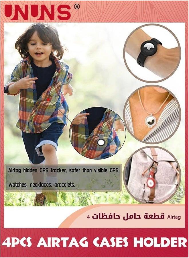 يو إن يو إن أس 4 Pack Bluetooth Trackers Holder,Hidden Pin Holder For Phone,Silicone Items Shoes Clothes Pet-Pink+White+Black+Grey - Image 4