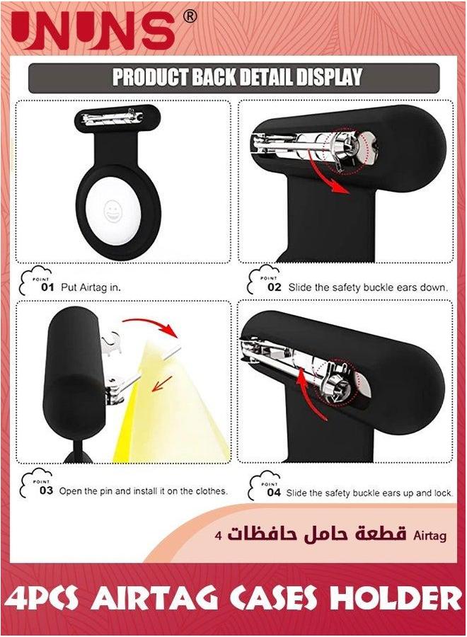 يو إن يو إن أس 4 Pack Bluetooth Trackers Holder,Hidden Pin Holder For Phone,Silicone Items Shoes Clothes Pet-Pink+White+Black+Grey - Image 5
