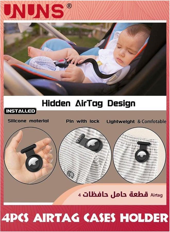 يو إن يو إن أس 4 Pack Bluetooth Trackers Holder,Hidden Pin Holder For Phone,Silicone Items Shoes Clothes Pet-Pink+White+Black+Grey - Image 2