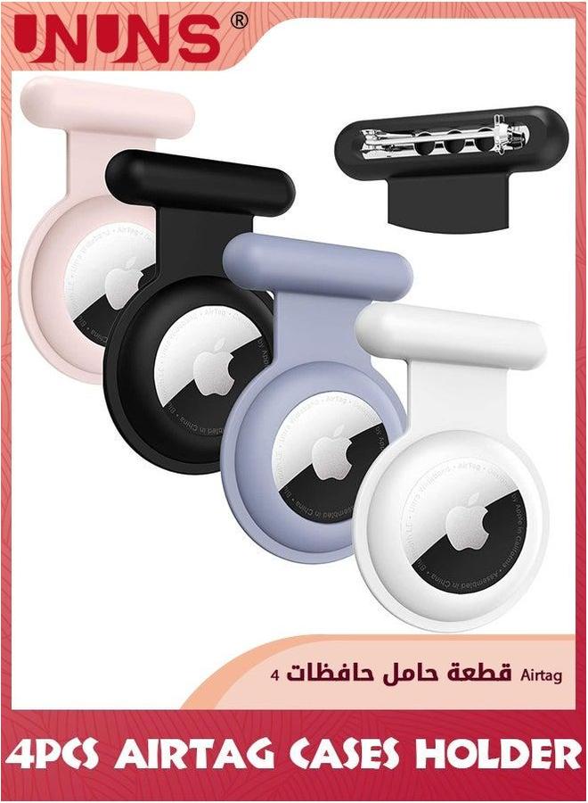 يو إن يو إن أس 4 Pack Bluetooth Trackers Holder,Hidden Pin Holder For Phone,Silicone Items Shoes Clothes Pet-Pink+White+Black+Grey - Image 1