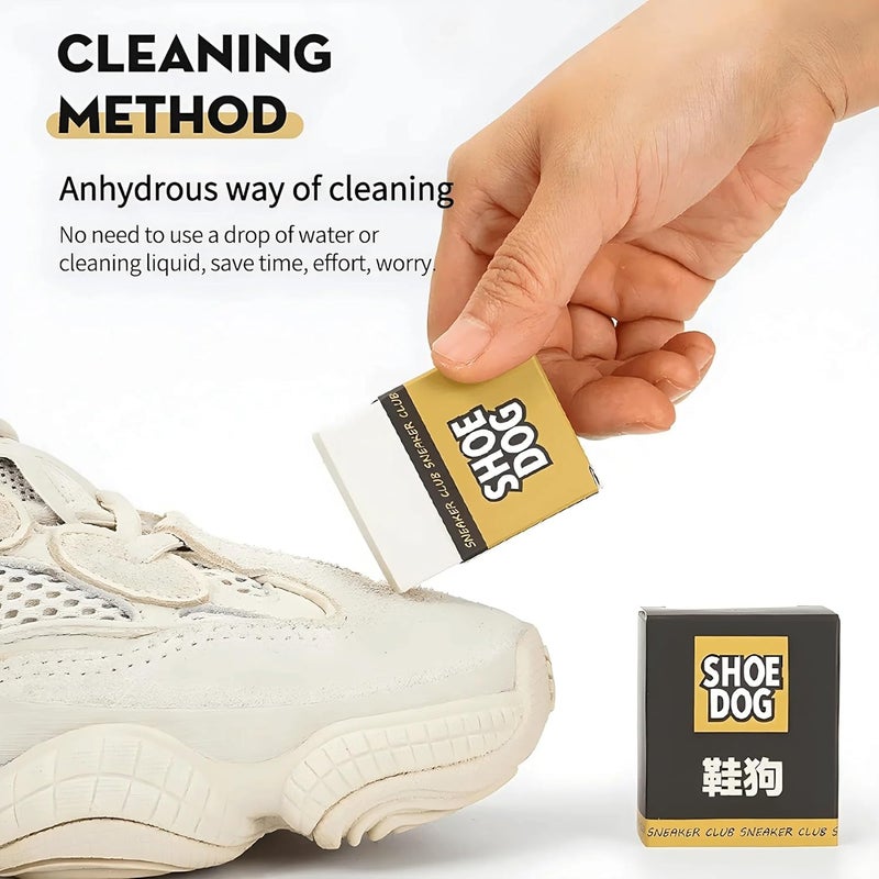 Multi-Use Shoe Cleaning Eraser – Waterless Stain Remover Dry Cleaner – Portable Shoe Eraser for Cleaning Sneakers, Leather, Casual, Boots – Rubber Shoe Care Eraser (Shoeldog) (2) - Image 2