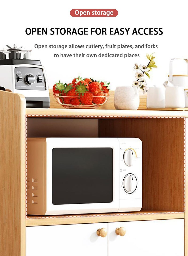 AGD Coffee Cabinet with Open Shelves and 2 Storage Doors 60x30x82cm for Living Room or Office - Image 2