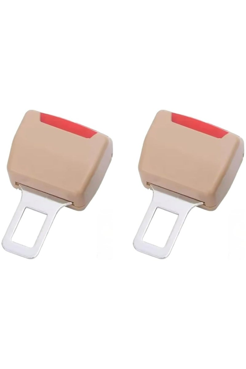 ETAVA Universal Car Seat Belt Buckle Alarm Stopper (2-Pack) – Adjustable Seatbelt Clip Insert for Child Seats & Alarm Mute | Car Safety Buckle Blocker – Beige Plastic - Image 1