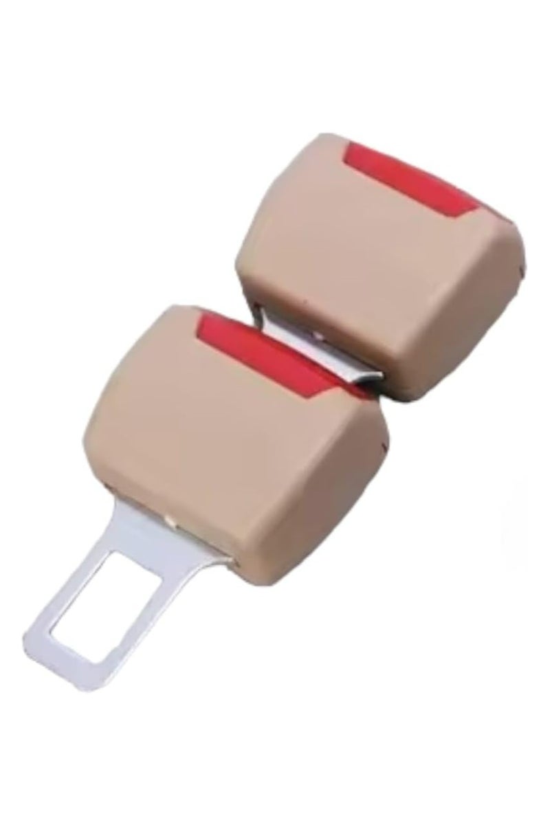 ETAVA Universal Car Seat Belt Buckle Alarm Stopper (2-Pack) – Adjustable Seatbelt Clip Insert for Child Seats & Alarm Mute | Car Safety Buckle Blocker – Beige Plastic - Image 2