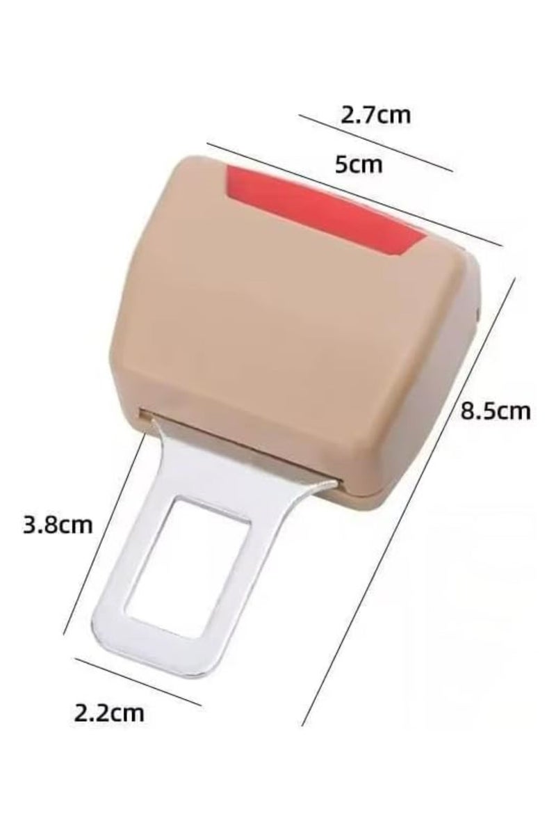 ETAVA Universal Car Seat Belt Buckle Alarm Stopper (2-Pack) – Adjustable Seatbelt Clip Insert for Child Seats & Alarm Mute | Car Safety Buckle Blocker – Beige Plastic - Image 3