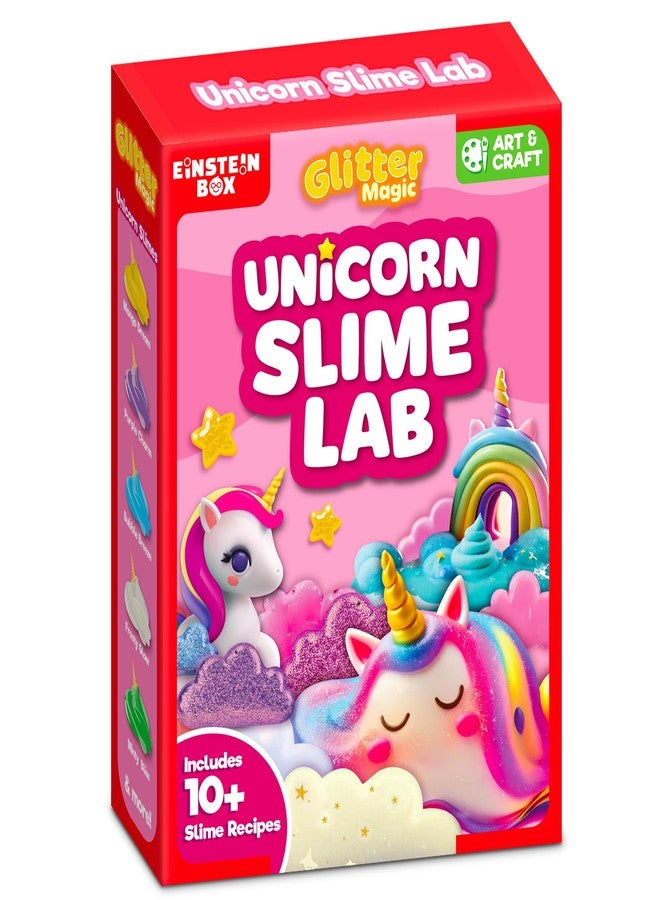 EINSTEIN BOX Unicorn Slime Making Kit for Girls | DIY Slime Set with 10+ Recipes | Arts & Crafts Gift for Girls Ages 3-10 | Unicorn-Themed Multicolor Glitter Craft Activity - Image 1
