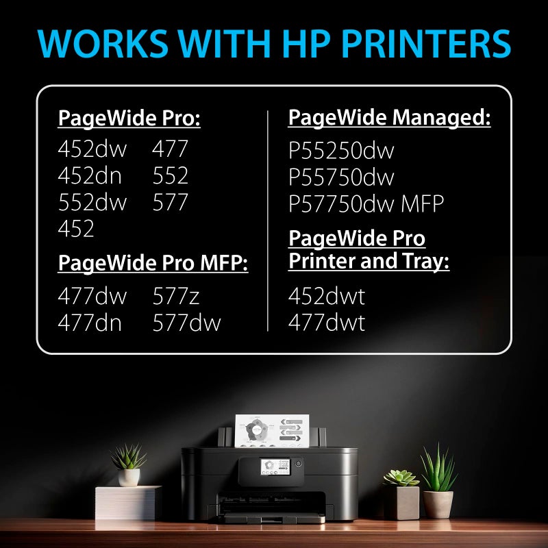 Smart Ink Compatible Ink Cartridge Replacement for HP 973X 973 (4 Pack Combo) to use with PageWide Pro 477dw 577dw 452dw 477dn 452dn 577z 552dw P55250dw Printers (Black & Cyan Magenta Yellow) - Image 2