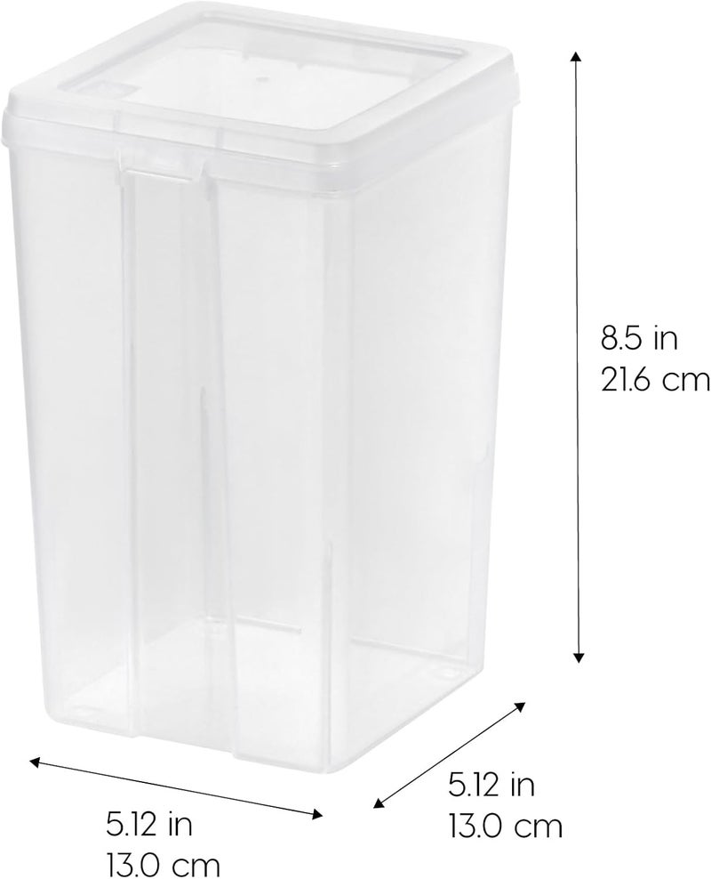 IrisUSA Vertical Plastic Flip Top Storage Containers Bins with Lids for Pantry, Home, Office, Organization, Medium, Stackable Hinged Organizer with Latches, Clear, 6 Pack - Image 4