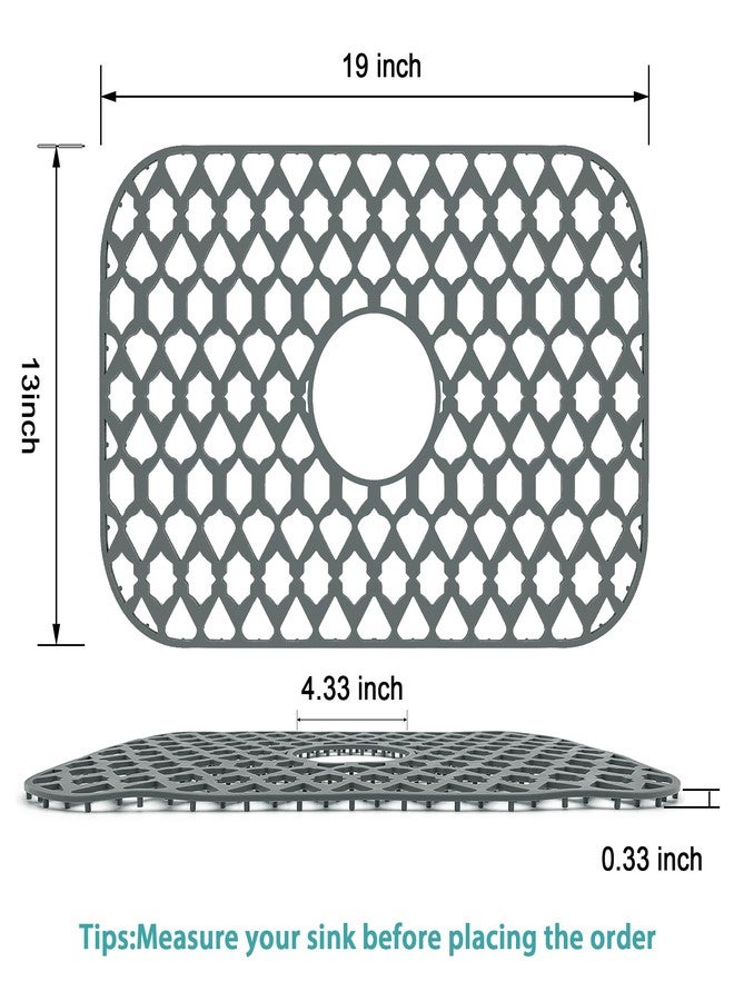 SAMSIER Sink Protectors for Kitchen Sink 13x11 &16x12 &19x14 &22x13 &24x13 &26x14 &28x14 &30x16, Large Silicone Sink Mats Grid for Bottom of Farmhouse Sink (19”x13”, Center Drain) - Image 5