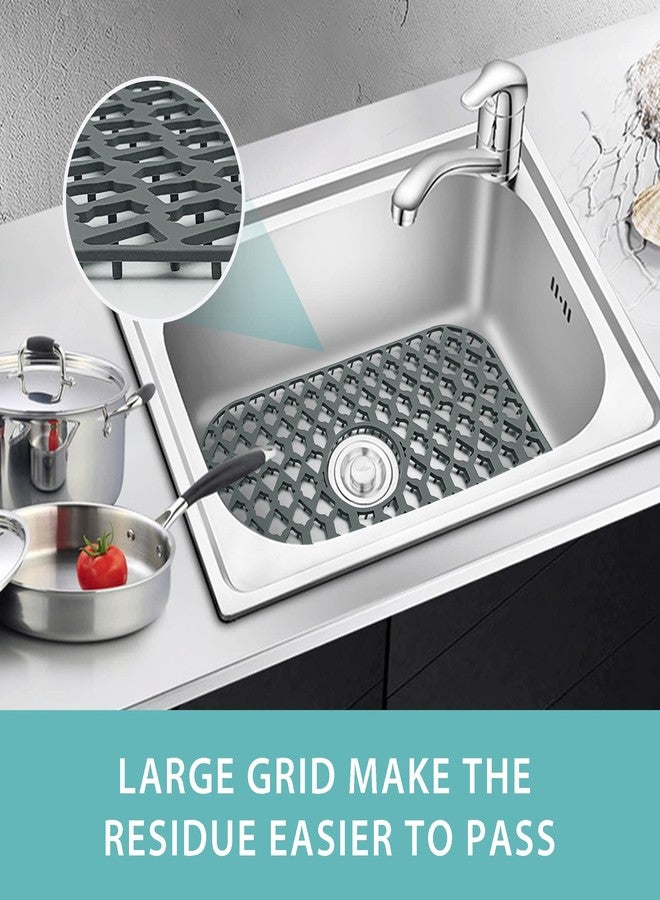 SAMSIER Sink Protectors for Kitchen Sink 13x11 &16x12 &19x14 &22x13 &24x13 &26x14 &28x14 &30x16, Large Silicone Sink Mats Grid for Bottom of Farmhouse Sink (19”x13”, Center Drain) - Image 2