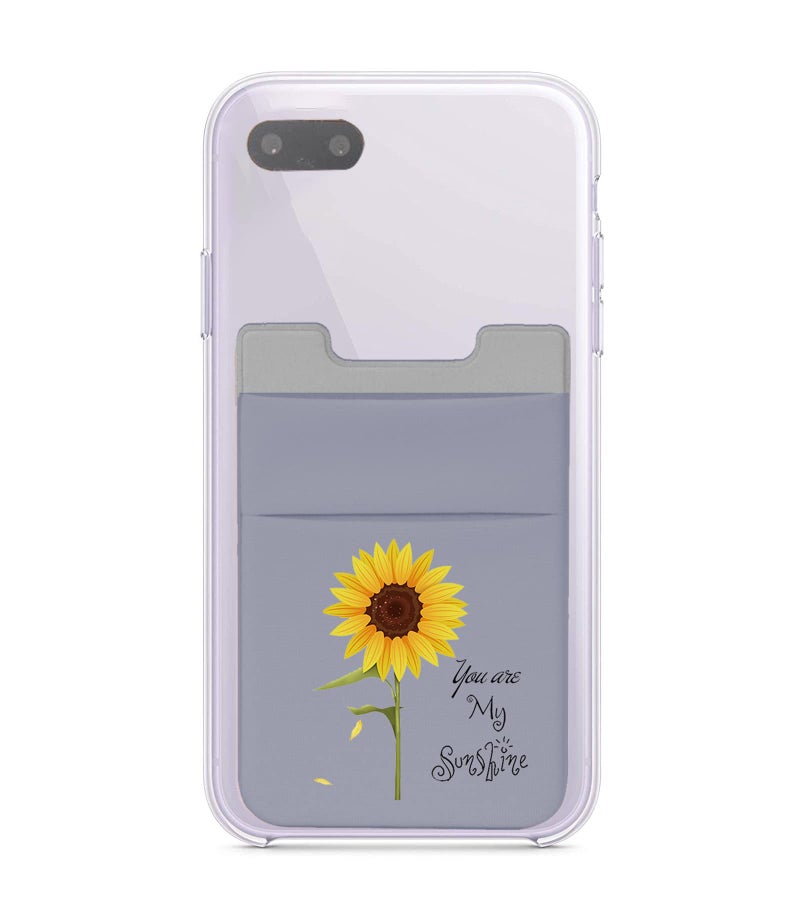 Lenoup Stretchy Sunflower Cell Phone Card Holder, Phone Pocket Sleeve for Credit Card, Business Card, ID and Keys - Image 2