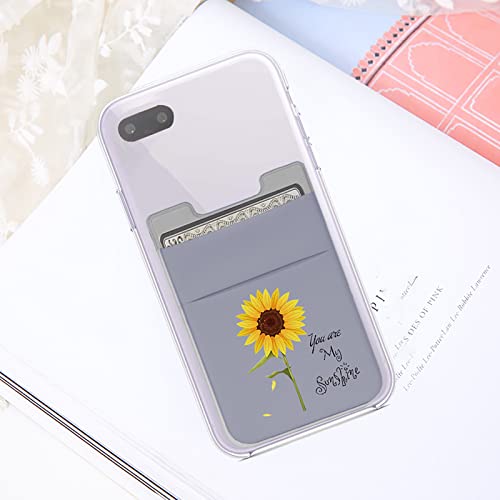 Lenoup Stretchy Sunflower Cell Phone Card Holder, Phone Pocket Sleeve for Credit Card, Business Card, ID and Keys - Image 3