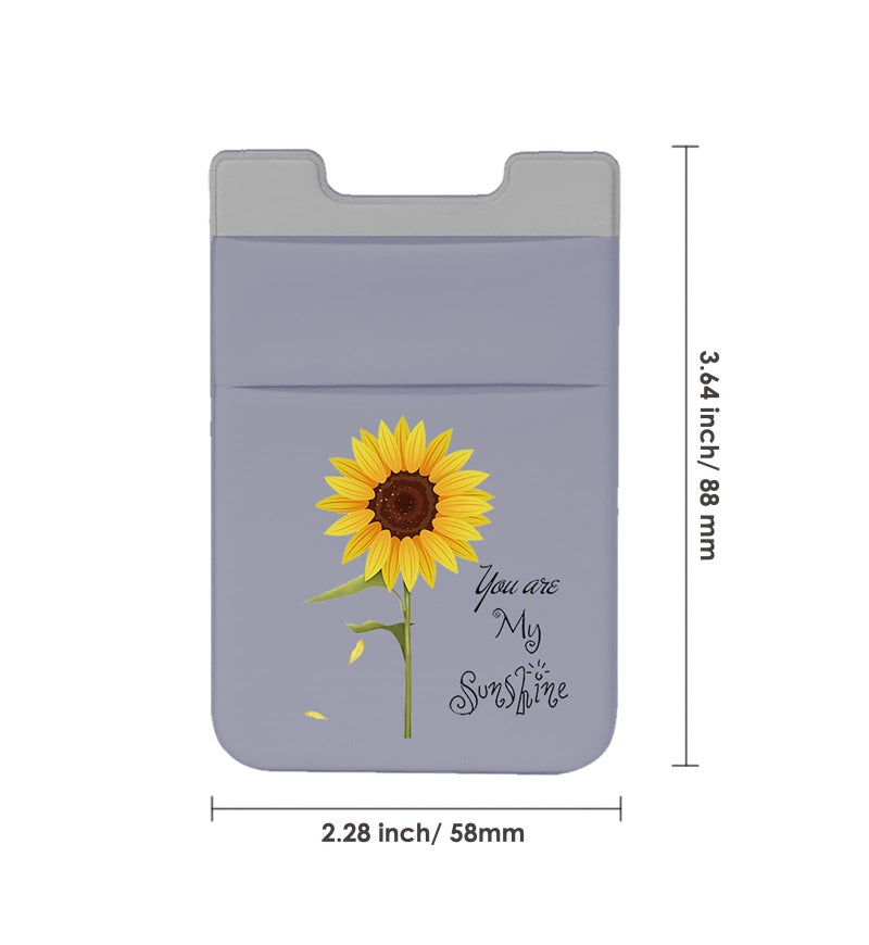 Lenoup Stretchy Sunflower Cell Phone Card Holder, Phone Pocket Sleeve for Credit Card, Business Card, ID and Keys - Image 4