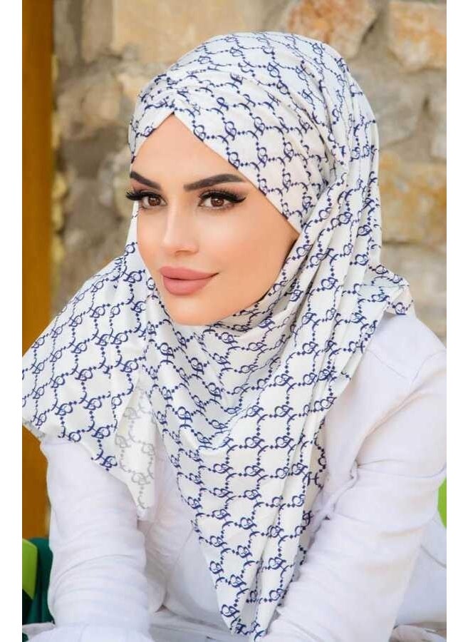 Aişe Tesettür Aisha Hijab Patterned Ready Shawl Scarf  - Image 1