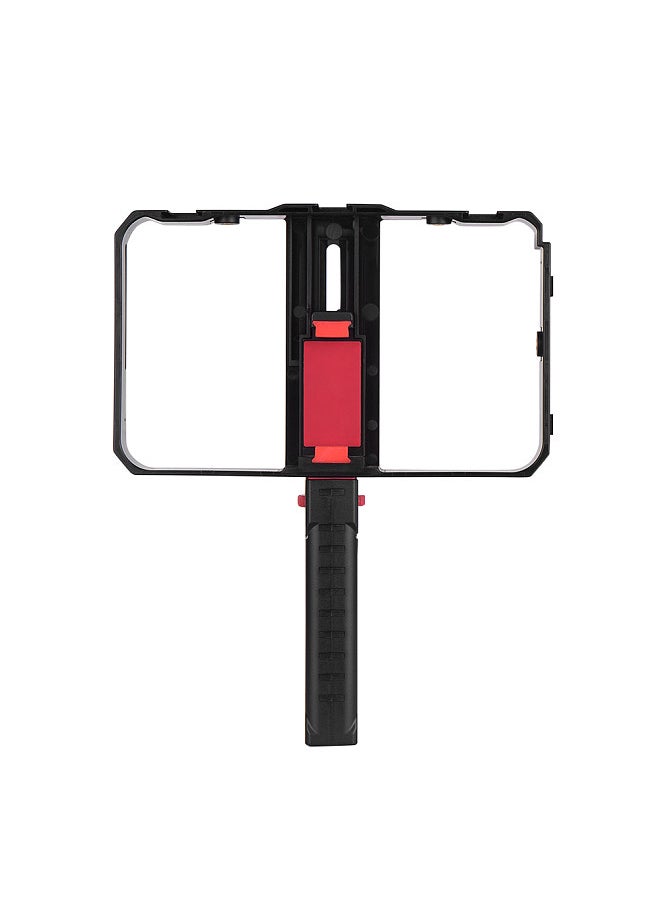 Generic Portable Smartphone Video Rig Handheld Phone Stabilizer Grip Cage with Phone Holder 3 Cold Shoe Mounts Handle for iPhone Xs/Xs Max/XR/X/8 for Samsung Xiaomi Huawei  - Image 1