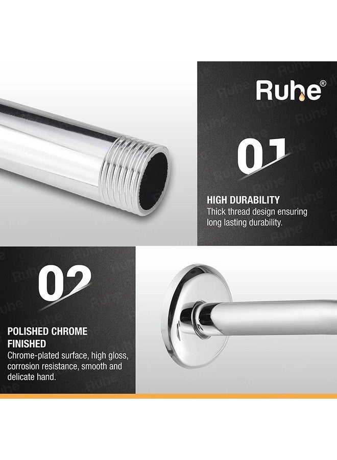 RUHE Ruhe® 9 Inches Round Shower Arm | Premium Grade Stainless Steel Shower Holder | Round Half Bend - Image 3