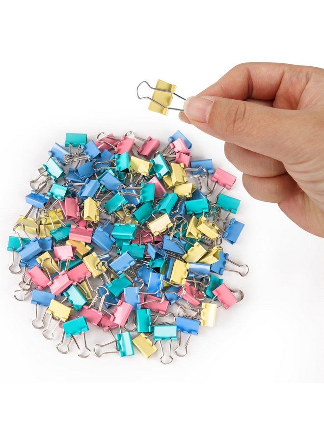 OWLKELA 120 Pack Mini Binder Clips, Color Binder Clips, Small Paper Clips 15mm 5/8 Inch. Micro Size Office Clips for Home School Office and Business. - Image 1