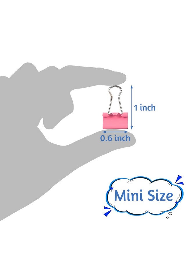 OWLKELA 120 Pack Mini Binder Clips, Color Binder Clips, Small Paper Clips 15mm 5/8 Inch. Micro Size Office Clips for Home School Office and Business. - Image 2