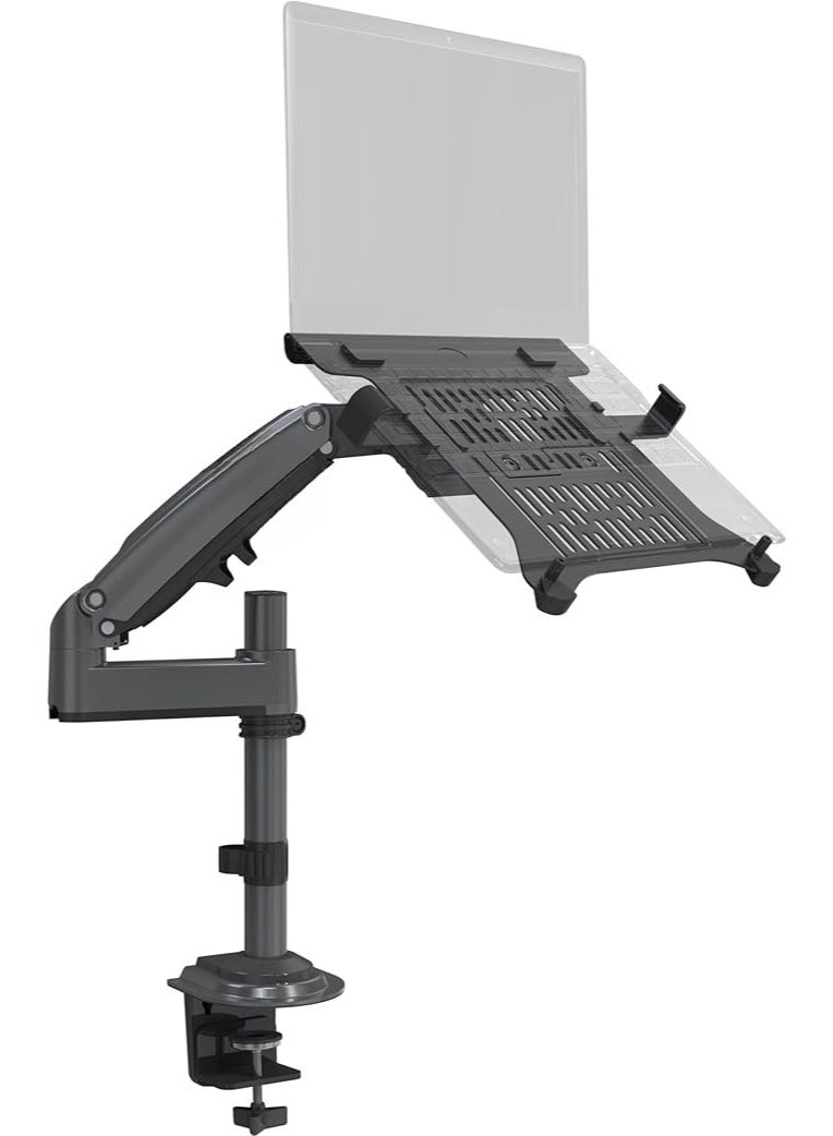 Laptop & Monitor Arm – Adjustable Desk Mount with Tray for 10"–17" Laptops and 17"–30" Screens – Ergonomic Dual Holder with VESA Support - Image 1