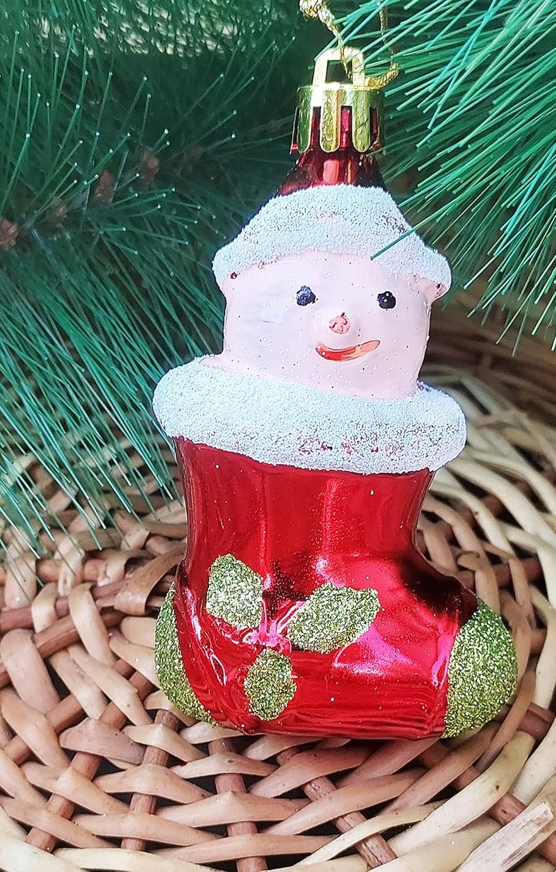 Forty Wings Forty Wings Big 4 Pcs Christmas Beautiful Red Socks for Christmas Ornaments Xmas Tree Hangings Ornaments for Christmas Decoration Items for Home Decoration - Image 3