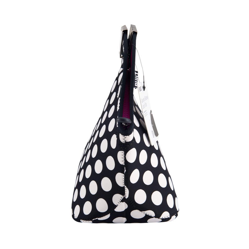 BUILT Gourmet Getaway Soft Neoprene Lunch Tote Bag - Lightweight, Insulated and Reusable, One Size, Big Dot Black & White - Image 4