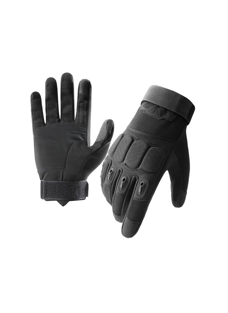 Tactical Gloves for Men Women, Touchscreen Knuckle Protection Motorcycle Cycling Gloves for Work Hunting Paintball Outdoor Driving, Motorcycle, Fishing, Cycling, Hunting, Hiking, Running(L) - Image 1