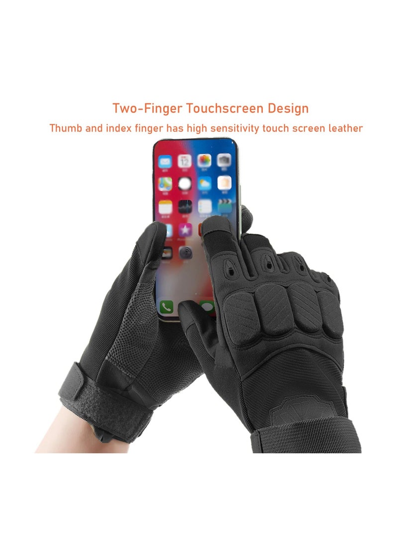 Tactical Gloves for Men Women, Touchscreen Knuckle Protection Motorcycle Cycling Gloves for Work Hunting Paintball Outdoor Driving, Motorcycle, Fishing, Cycling, Hunting, Hiking, Running(L) - Image 2