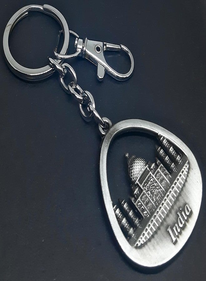 Aura Set Of 3 Double Sided Metal Souvenir Taj Mahal India Gift Metal Keychain For Men Women Husband Wife Girl Boy Friend Bike Car Home Keychain - Image 5